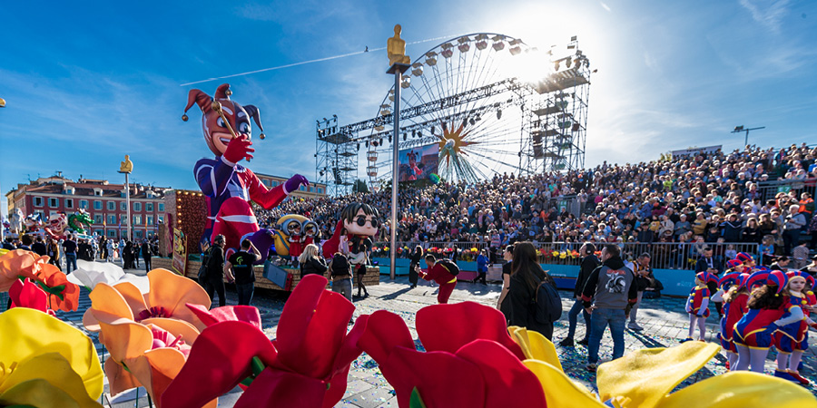 Experiencing Nice Carnival from grandstand seats